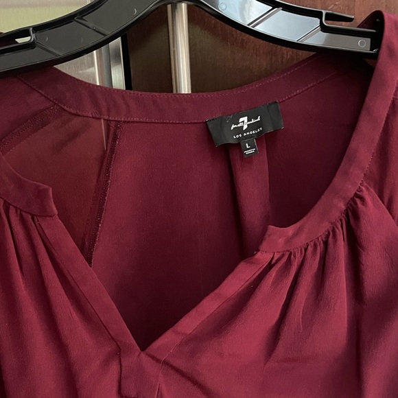7 for All Mankind Maroon Long sleeve blouse - Picture 2 of 3